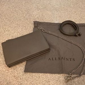 All Saints Fetch Cross-body Wallet - Grey